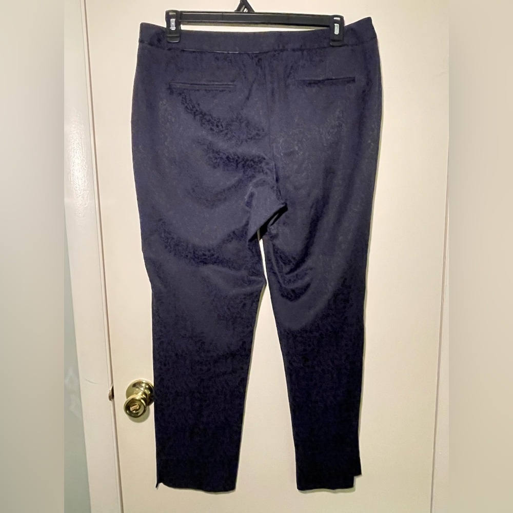 Dana Buchman navy jacquard textured ankle pant size 14 navy - Picture 5 of 6
